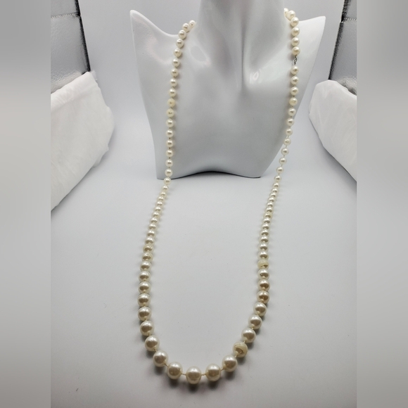 Coated wedding pearl necklace 😍N1314 estate antique heirloom distressed bride